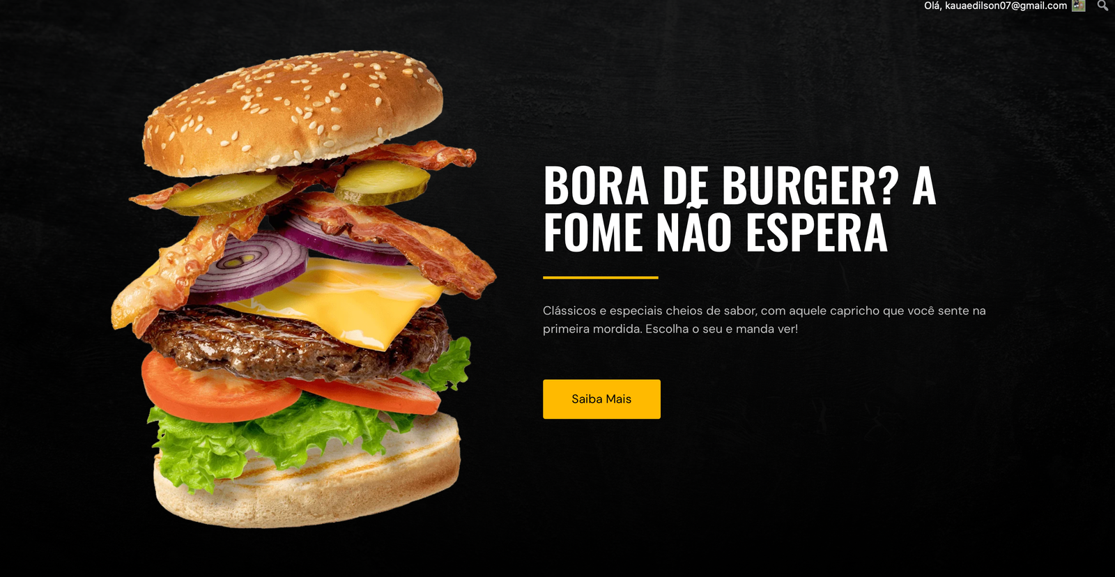 Landing Page Cardápio Hamburgueria